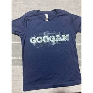 Kids GOOGAN T Shirt Navy Blue Graphic Tee Bella Canvas  Size‎ M 10-12